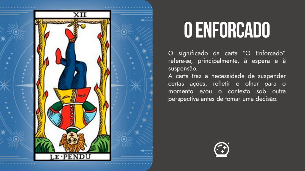 Carta “O Enforcado” do tarot de Marselha capa
