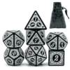 Conjunto Dados RPG Cinza + Bag de Couro