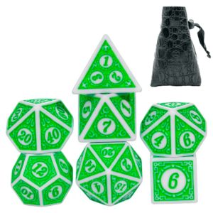 Dados RPG verde branco