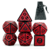 Conjunto Dados RPG Vermelho Escuro + Bag de Couro