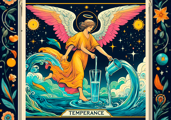 Carta a temperança no tarot wallpaper